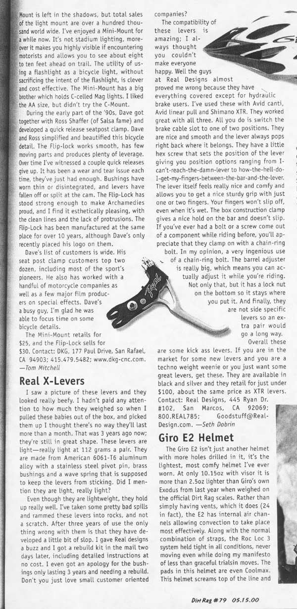 Dirt Rag X Lever review